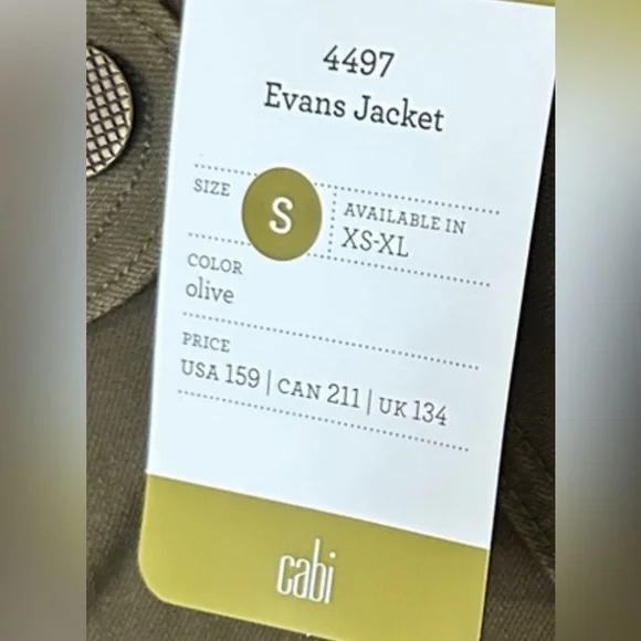CAbi NWOT Evans Olive Green Button-Up Jacket - Picture 9 of 9